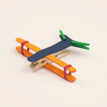 Finished toy aeroplane made from kit from Cotton Twist