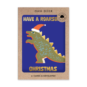 Roarsome Christmas Card 6 Pack