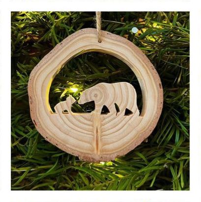 Wooden Bears Christmas Decoration