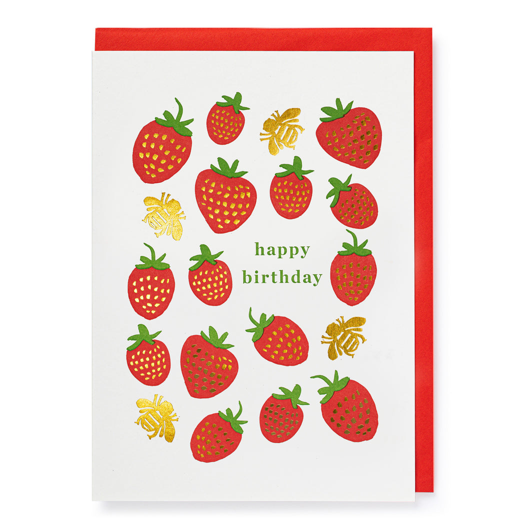Strawberry Happy Birthday Card