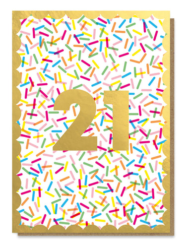 Sprinkles 21 Birthday Card