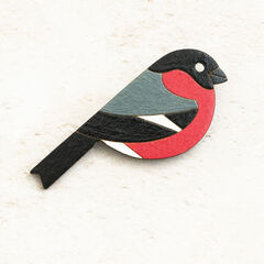 Bullfinch Hand Painted Brooch
