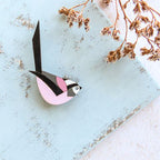 Long Tailed Tit Hand Painted Brooch