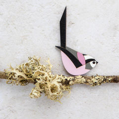 Long Tailed Tit Hand Painted Brooch