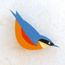 Nuthatch Hand Painted Brooch