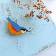 Nuthatch Hand Painted Brooch
