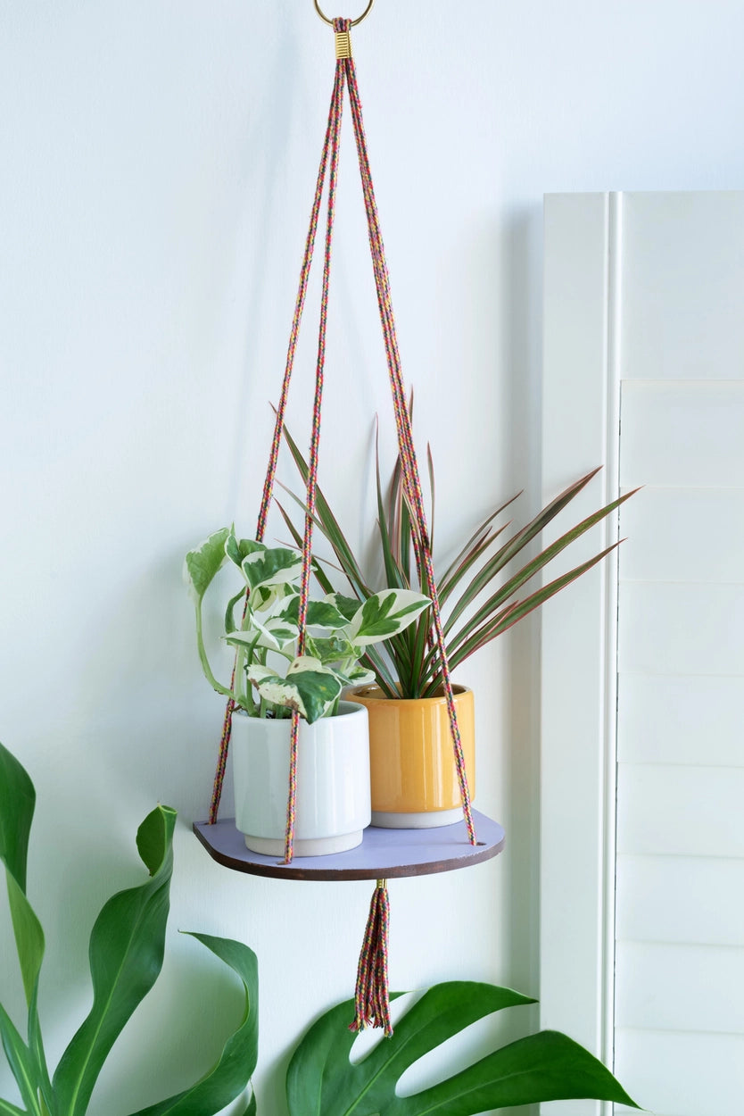 Hanging Plant Shelf - Lilac Wash