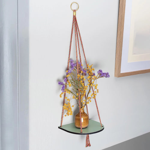 Hanging Plant Shelf - Green Wash