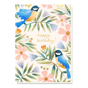 Blue tit Happy Birthday Card