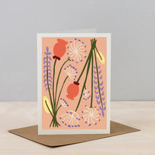 Dried Flower Greeting Card, Peach