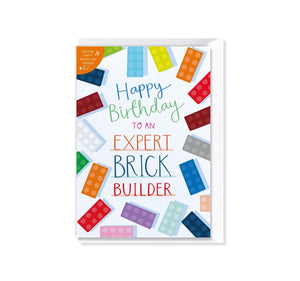 Expert Brick Builder Birthday Card