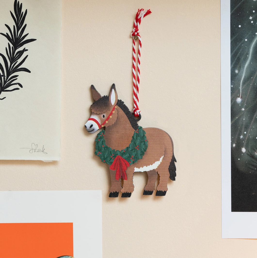 Brown Donkey Christmas Decoration