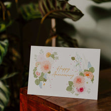 Happy Anniversary Card, Pastel Peach and Blue