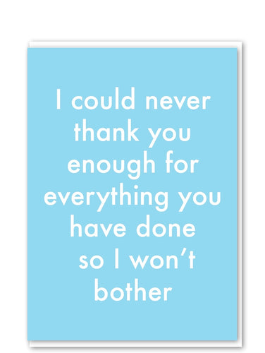 Thank You Enough Card