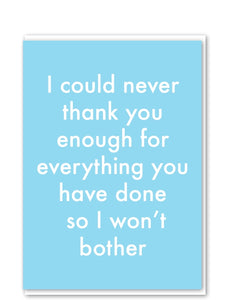 Thank You Enough Card