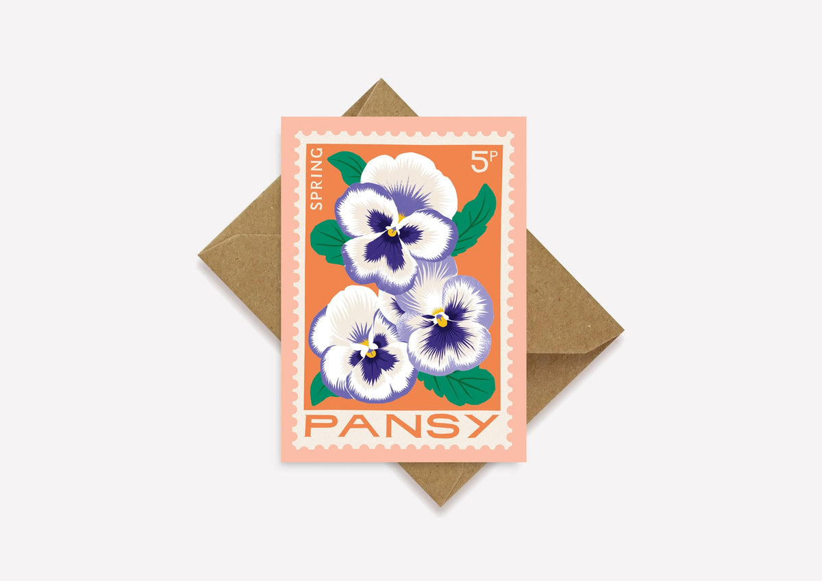 Pansy A7 Mini Greetings Card