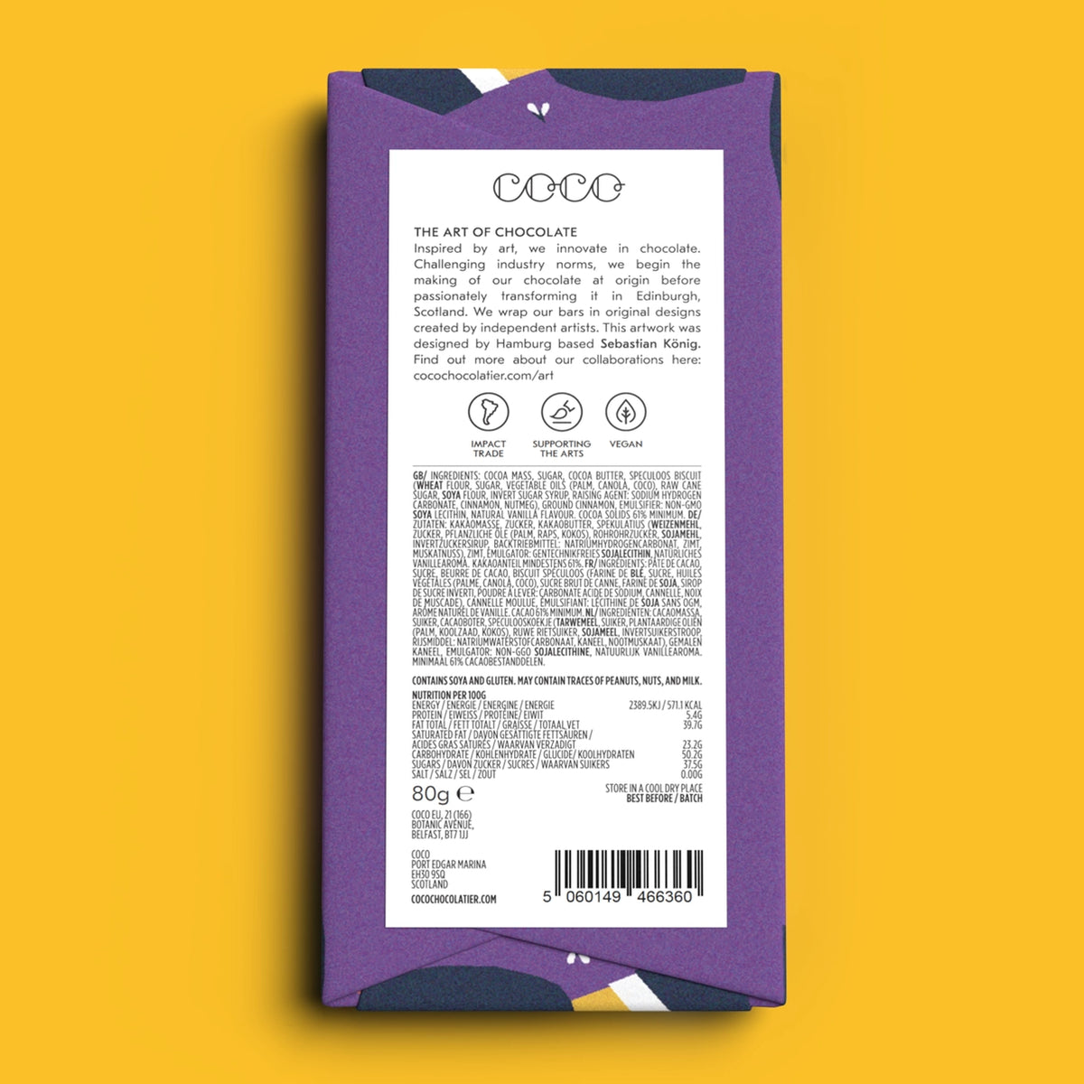 Cinnamon Roll Dark Chocolate Bar 80g