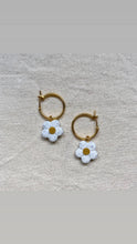 White Daisy Earrings