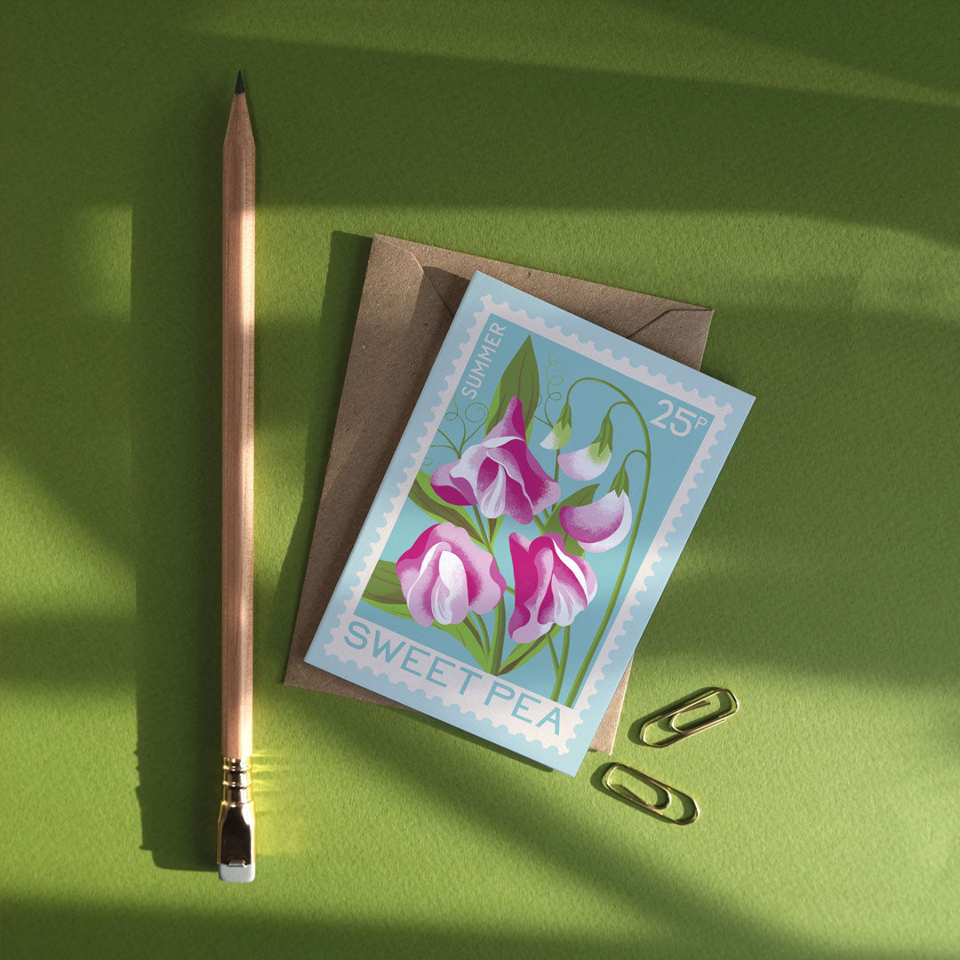 Sweet Pea A7 Mini Greetings Card