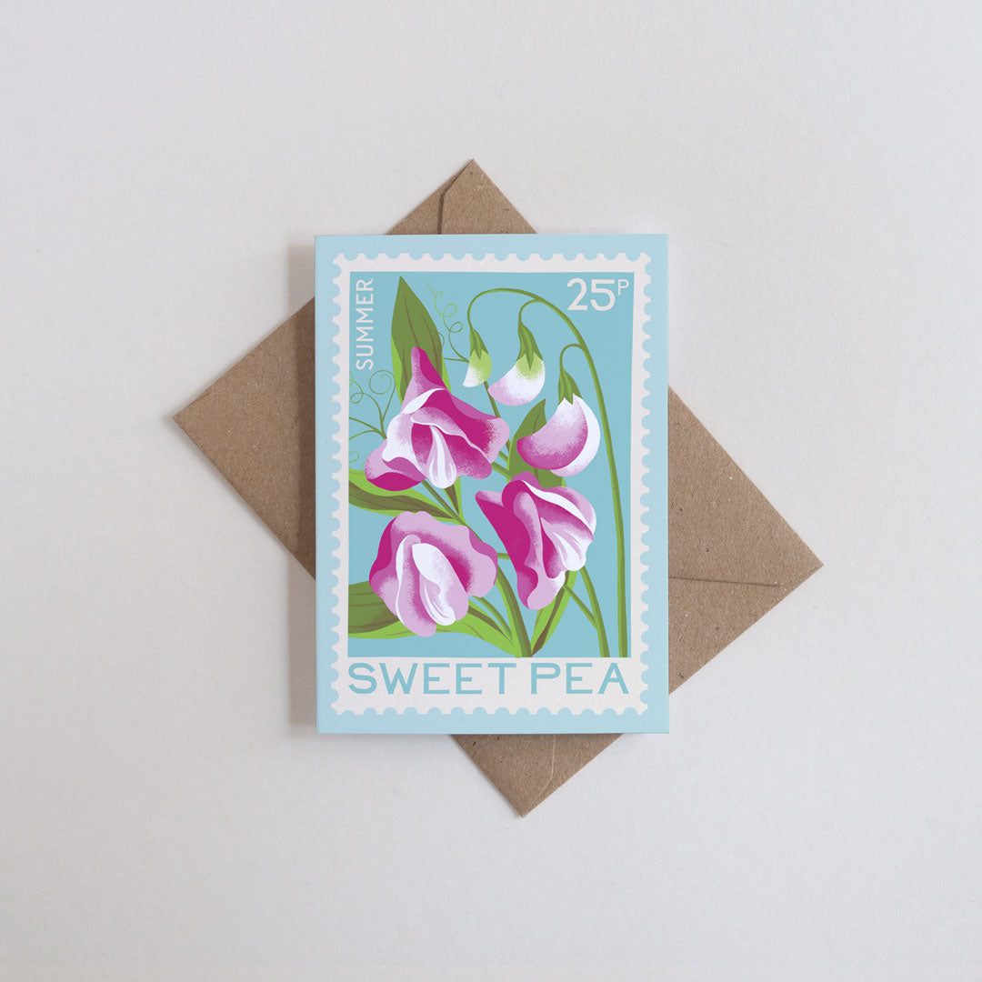 Sweet Pea A7 Mini Greetings Card