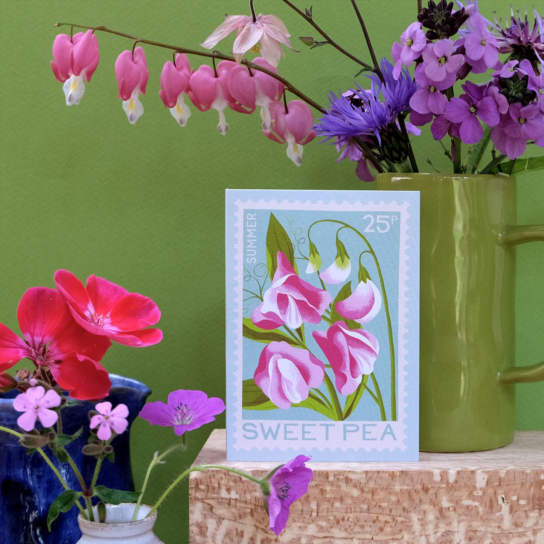 Sweet Pea A7 Mini Greetings Card