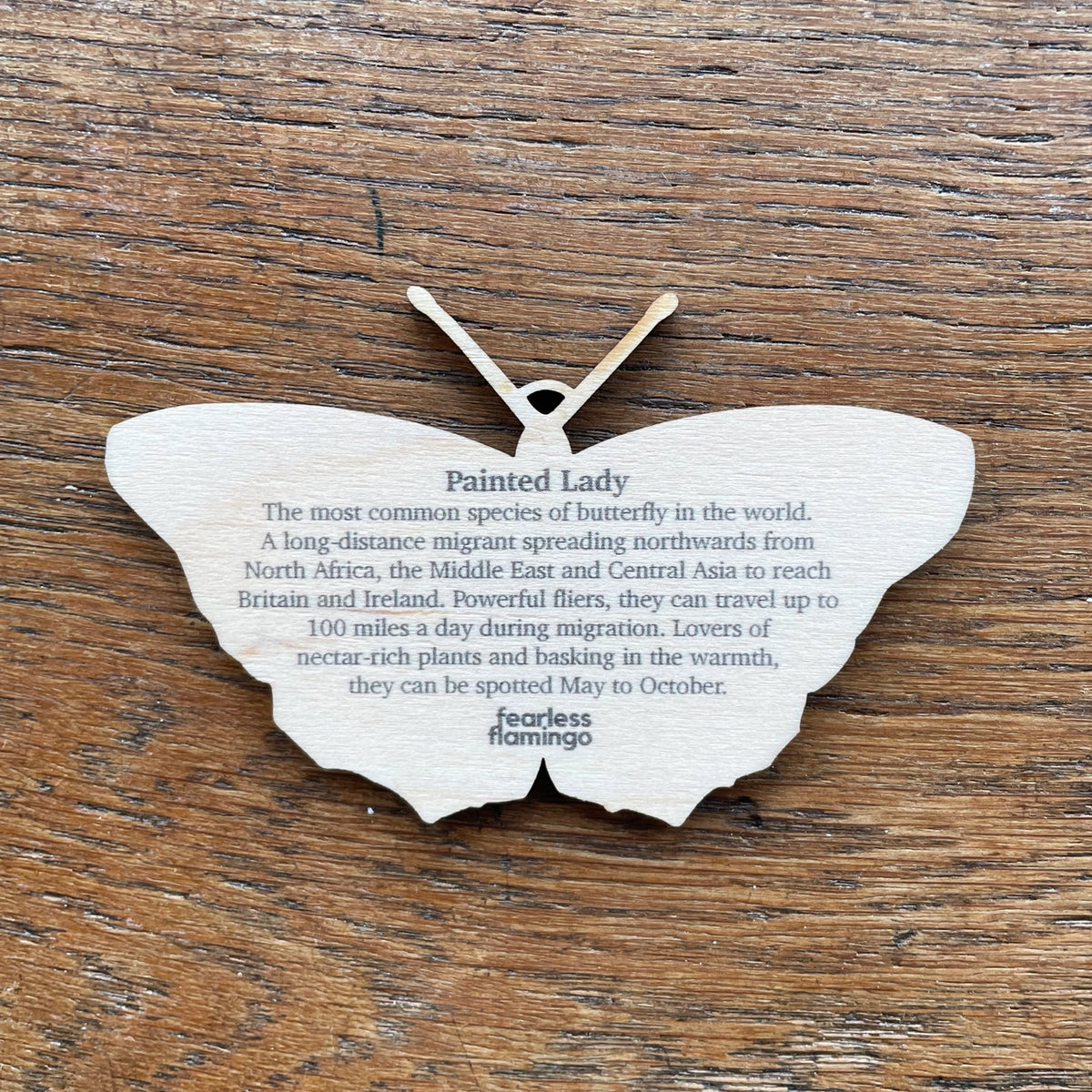 Painted Lady Butterfly Wooden Decoration