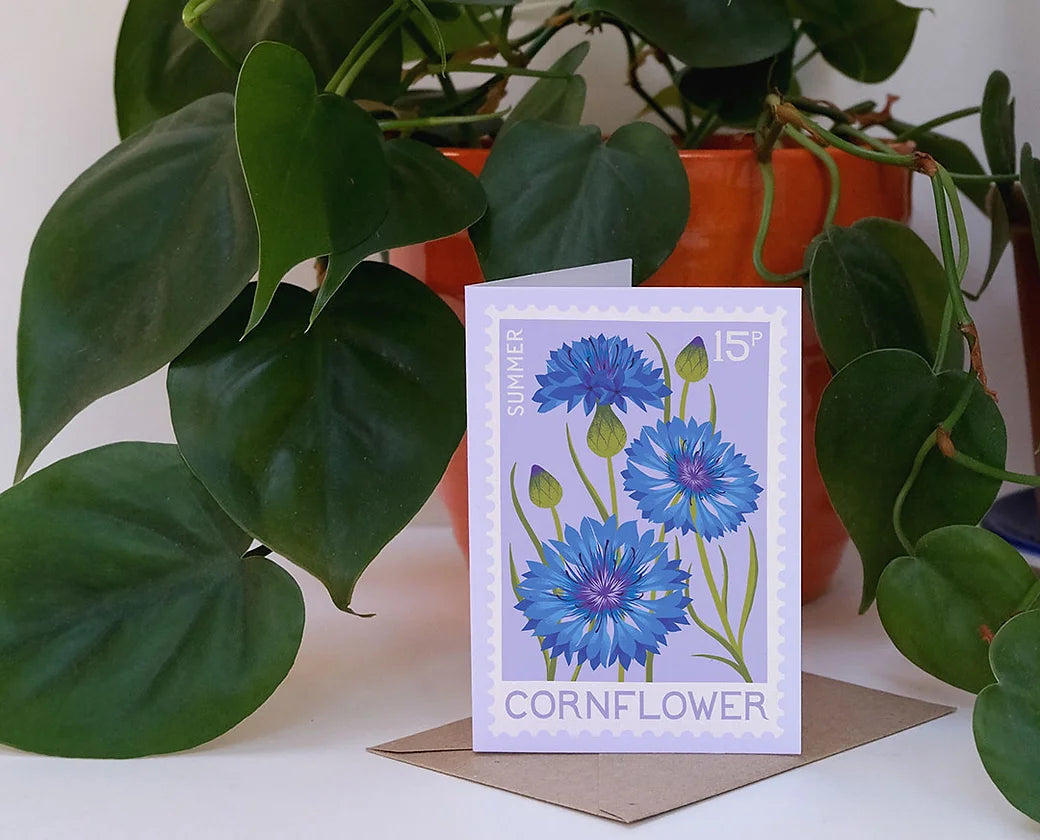 Cornflower A7 Mini Greetings Card