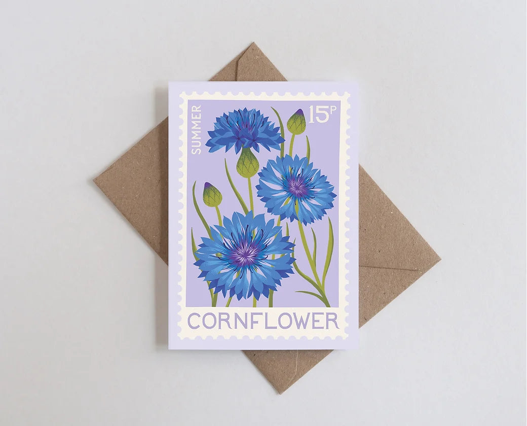 Cornflower A7 Mini Greetings Card