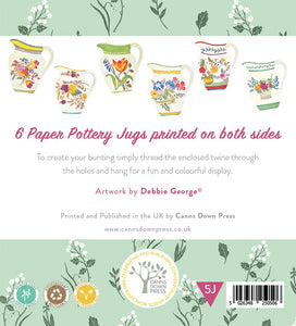 Pottery Bunting, 6 Spring Flower Jugs