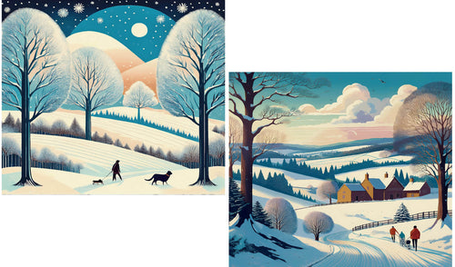 Countryside Walk, Heading Home Christmas Cards, 6 Pack