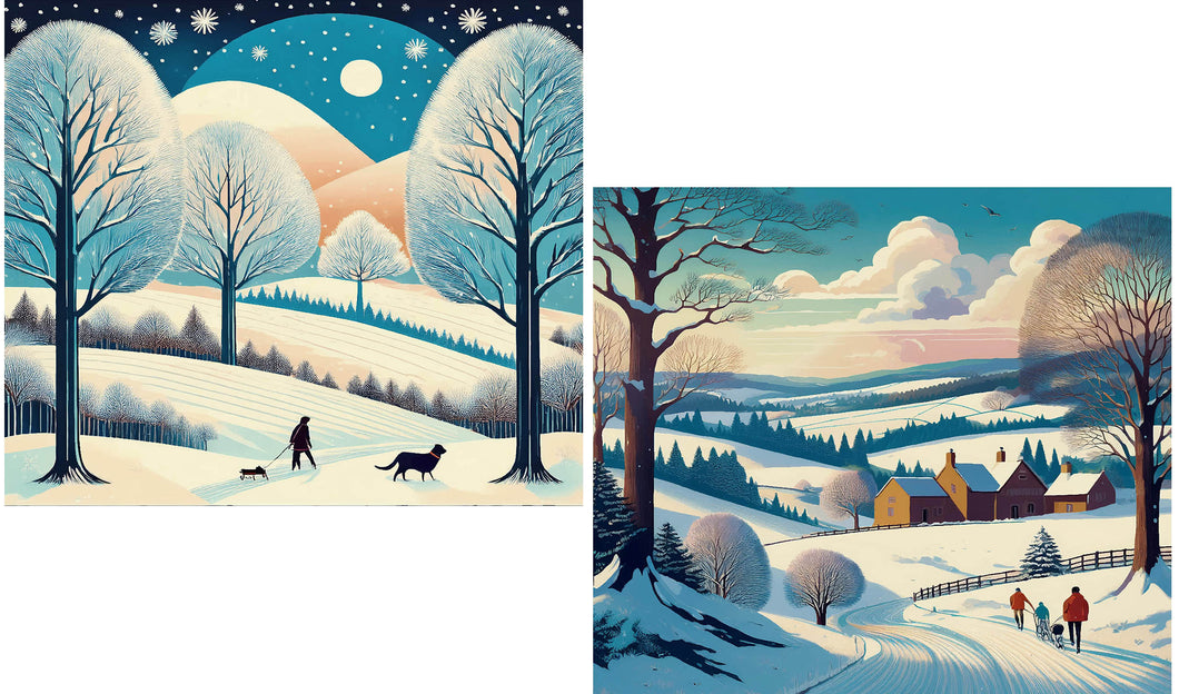 Countryside Walk, Heading Home Christmas Cards, 6 Pack