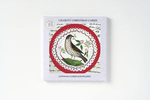 Mistle Thrush Christmas Card, Pack of 6