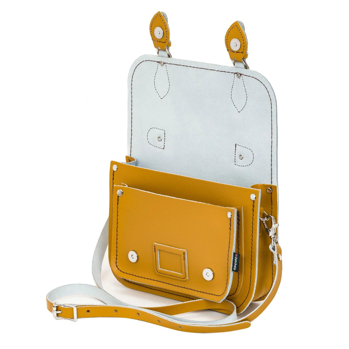Handmade Leather Midi Satchel - Ochre