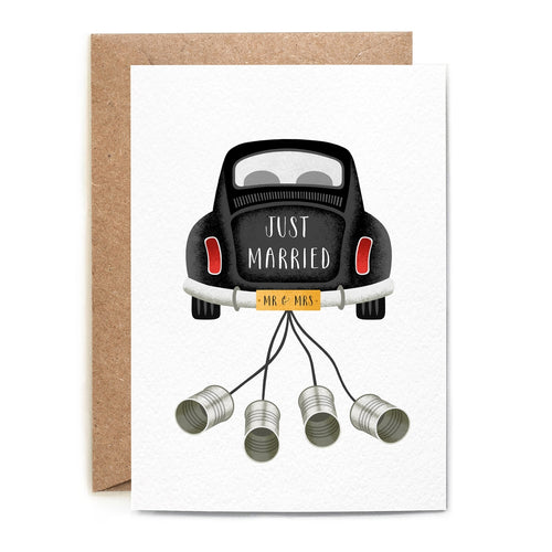 Just Married Wedding Car Card