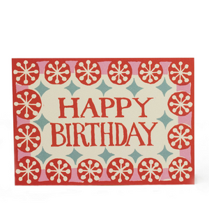 Happy Birthday Card, Pink and Coral