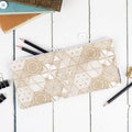 Hexie Doodle Taupe Pencil Case