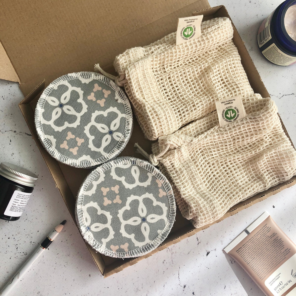 Eco-Friendly Reusable Facial Rounds Set - Various Designs
