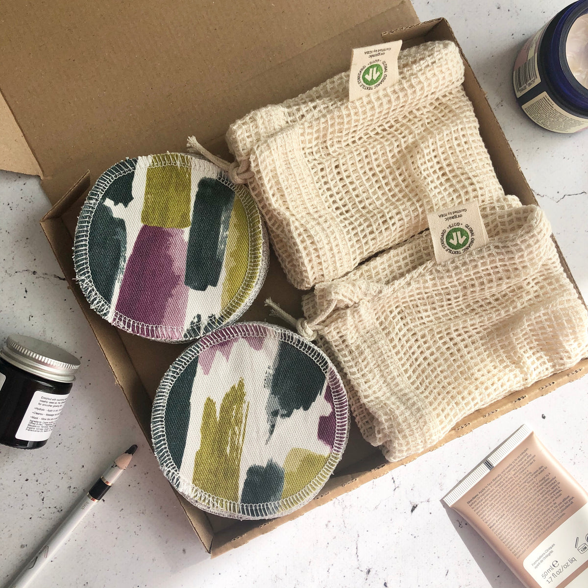 Eco-Friendly Reusable Facial Rounds Set - Various Designs