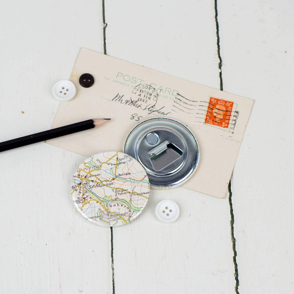 Vintage Map Bottle Opener