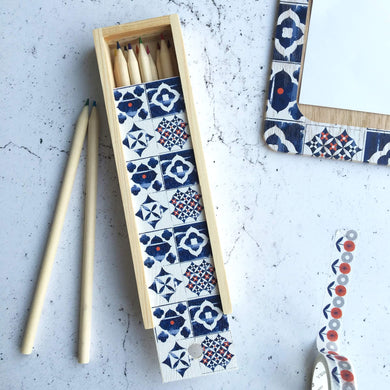 Marisol Pencil Box with coloured pencils