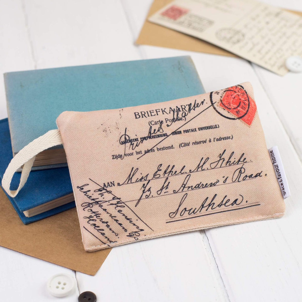 Vintage Postcard Lavender Bag