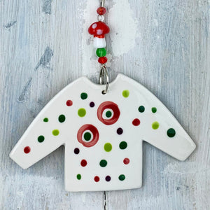 Reindeer Christmas Jumper Ceramic Decoration