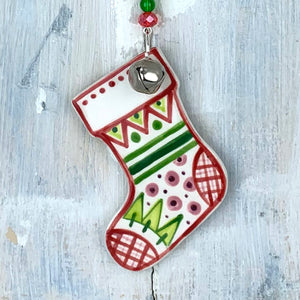 Christmas Stocking Ceramic Decoration