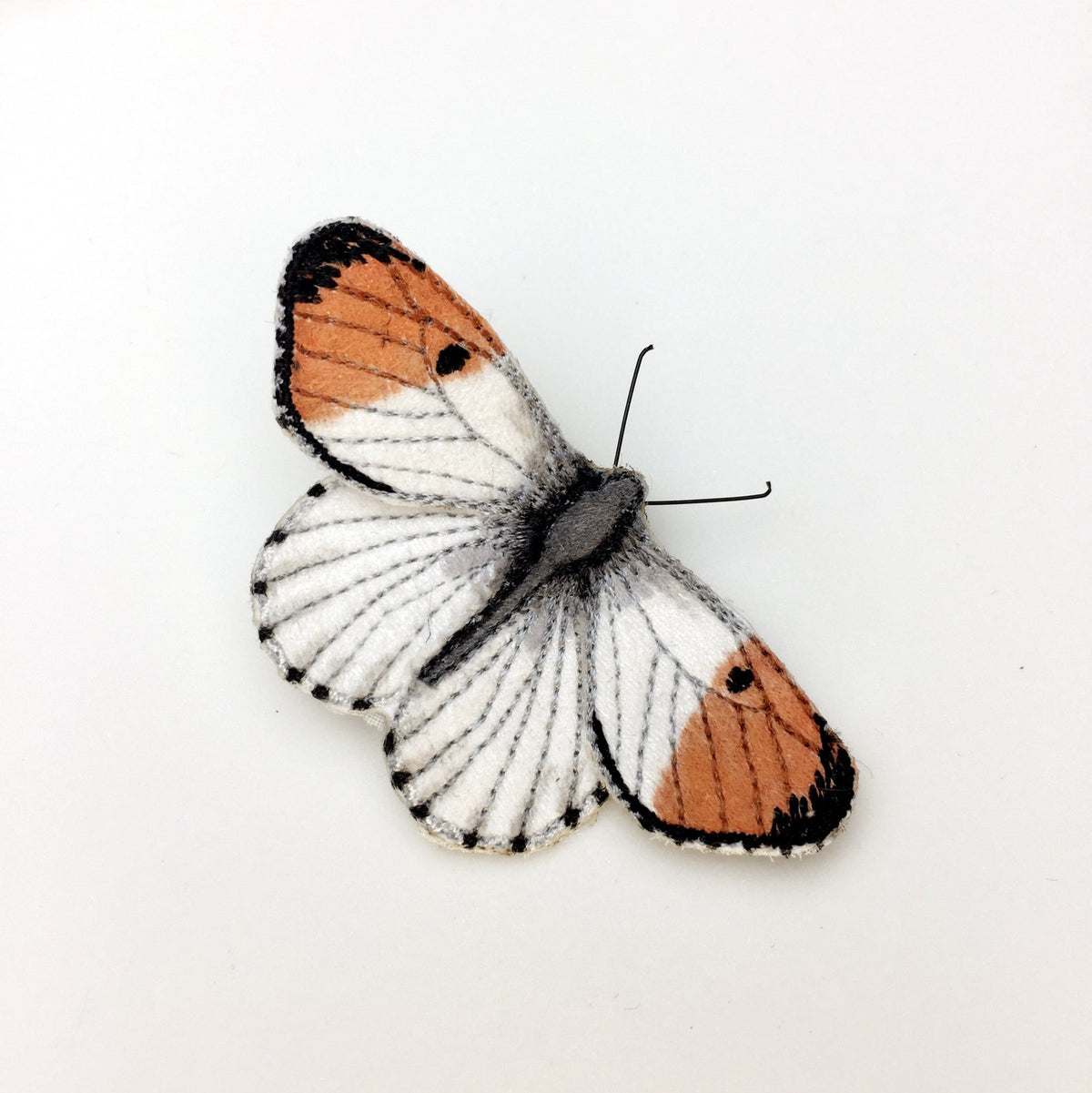 Orange Tip Butterfly Brooch