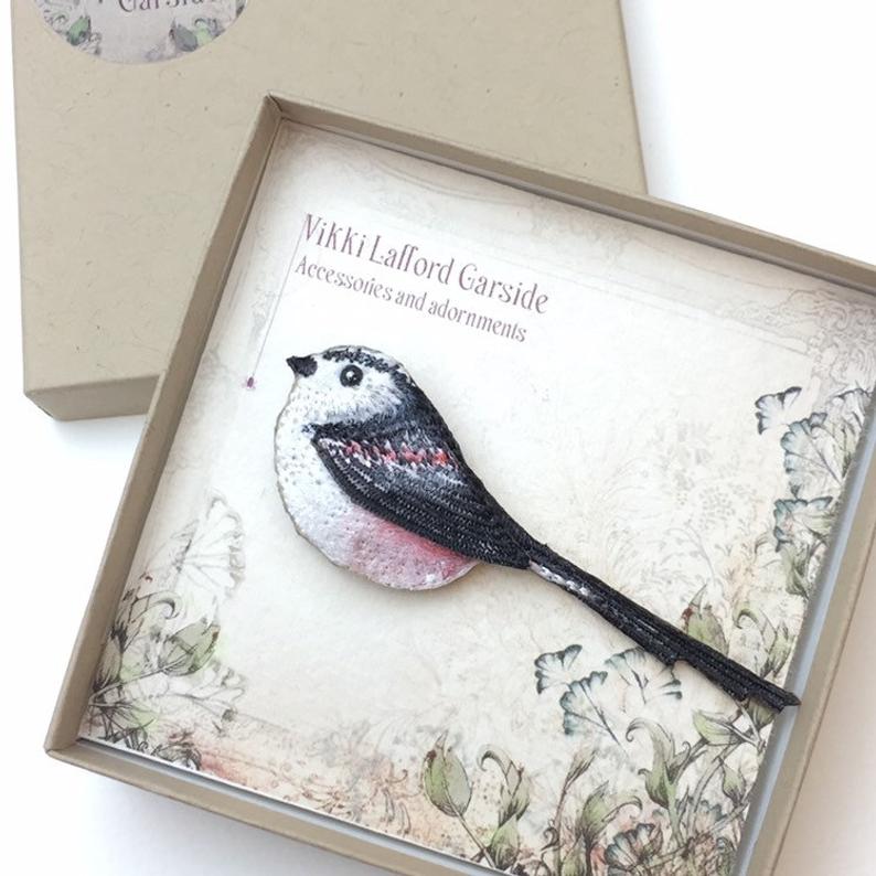 Long Tailed Tit Brooch
