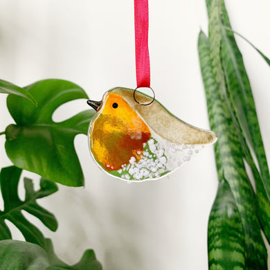 Robin Glass Decoration