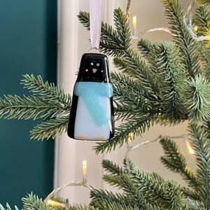Penguin Glass Christmas Decoration