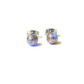 Handmade Blue and Palladium Glass Stud Earrings