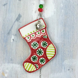 Christmas Stocking Ceramic Decoration