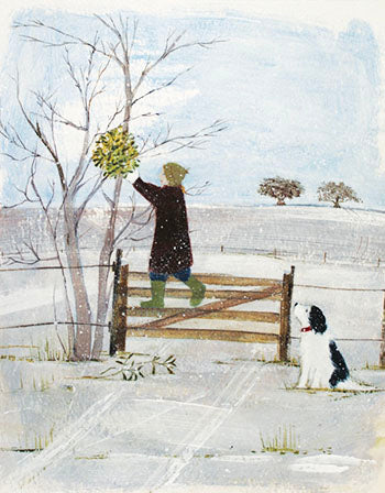 Picking Mistletoe, Pack of 6 Christmas Cards